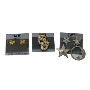 TJW by Mervyns Jewelry Lot ~ Earrings & Pin
